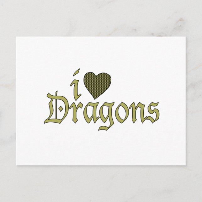 Postal Me encantan los dragones (Anverso)