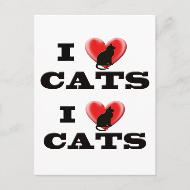 Postal Me encantan los gatos (Anverso)
