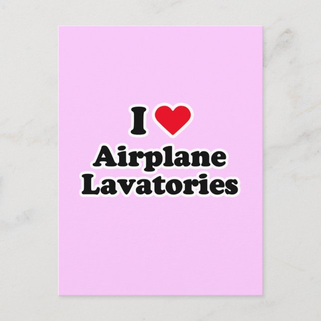 Postal Me encantan los lavabos de avión (Anverso)