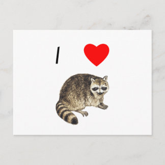 Postal Me encantan los mapaches