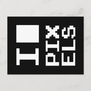 Postal Me encantan los píxeles, diseño geek, arte de píxe