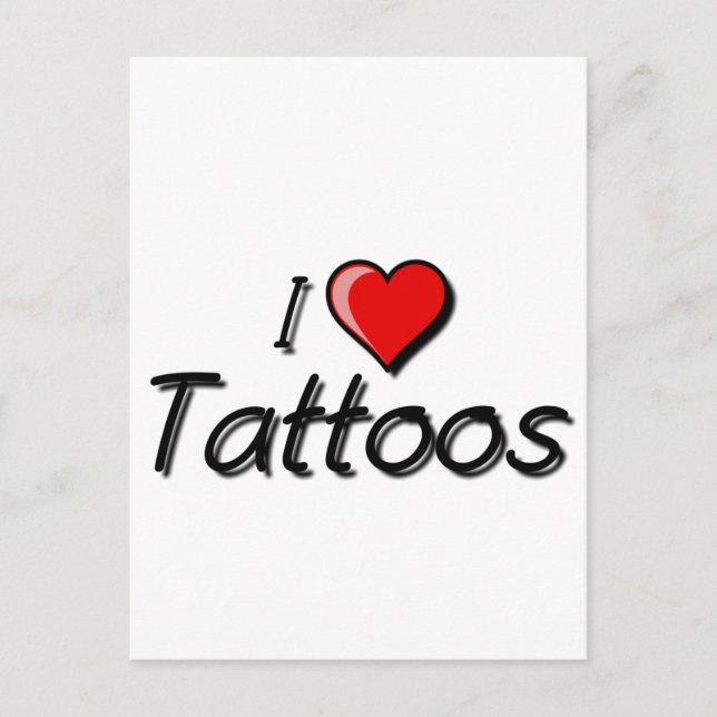 Postal Me encantan los tatuajes (Anverso)