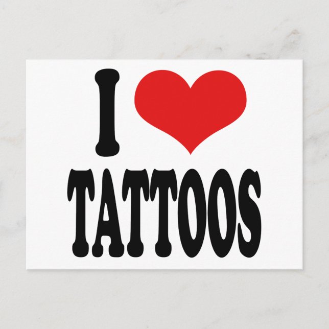 Postal Me encantan los tatuajes (Anverso)