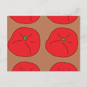 Postal me encantan los tomates jugosos y rojos