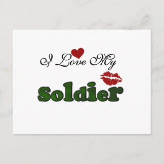 Postal Me encantan mis camisetas y regalos para soldados