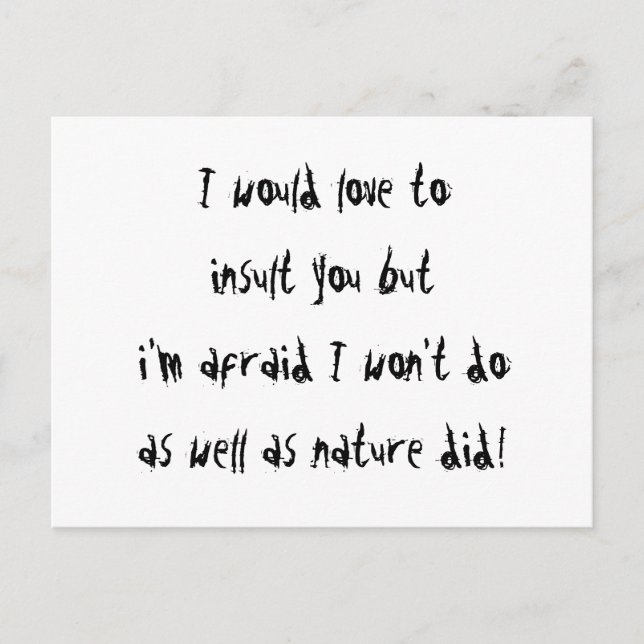 Postal Me Encantaría Insultarte (Anverso)