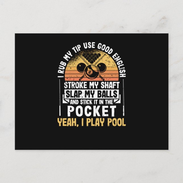 Postal Me froto mi camiseta divertida de jugador de billa (Anverso)