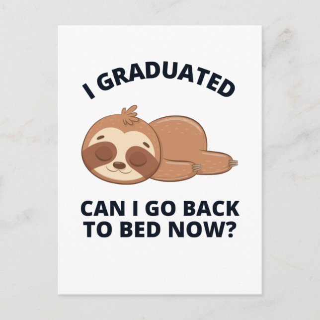 Postal Me gradué, puedo volver a la cama ahora (Anverso)