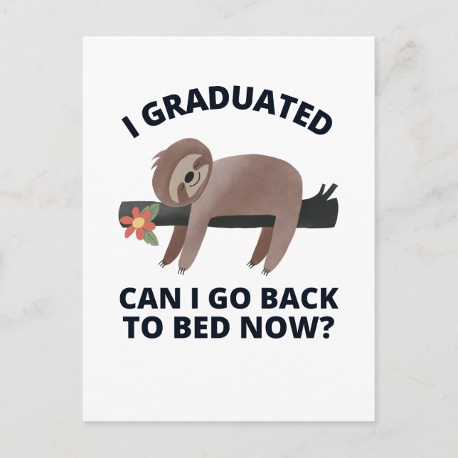 Postal Me gradué, puedo volver a la cama ahora (Anverso)