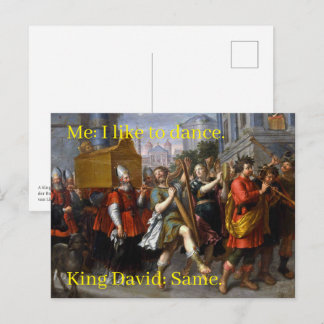 Postal Me gusta bailar. Rey David por Pieter van Lint