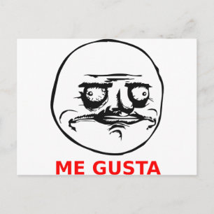 Postal Me gusta cara con texto