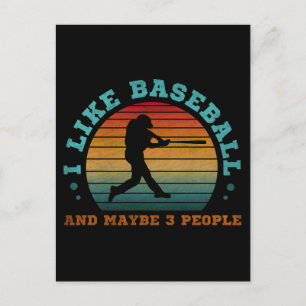 Postal Me gusta el béisbol y quizás 3 personas