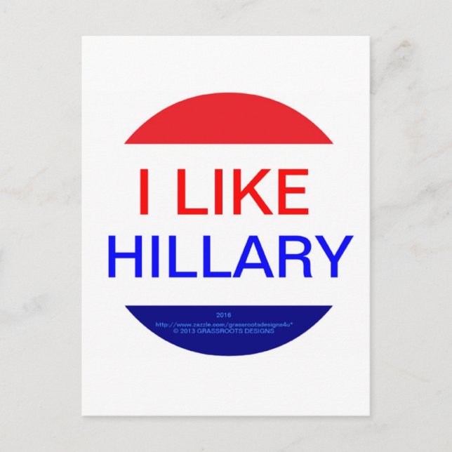 POSTAL ME GUSTA HILLARY (MÚLTIPLES PRODUCTOS) (Anverso)