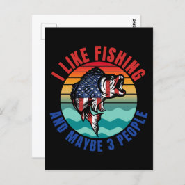 POSTAL ME GUSTA LA PESCA Y TAL VEZ A 3 PERSONAS