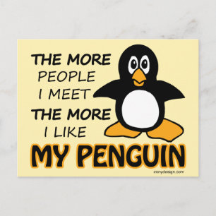 Postal Me Gusta Más Mi Pingüino Que La Gente