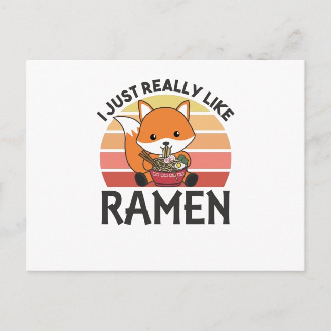 Postal Me Gusta Realmente El Dulce De Ramen Kawaii (Anverso)