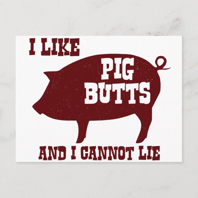 Postal Me gustan las colillas y no puedo mentir BBQ Bacon (Anverso)