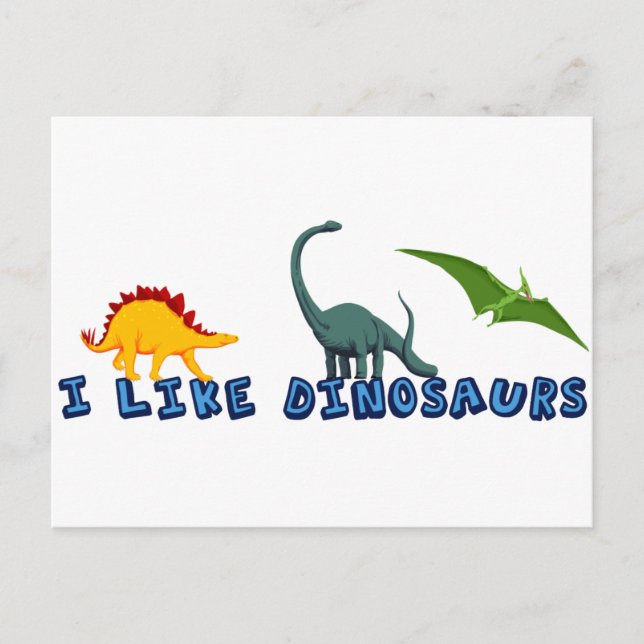 Postal Me Gustan Los Dinosaurios (Anverso)