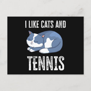 Postal Me gustan los gatos y el regalo de tenis