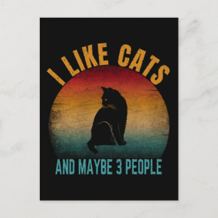 POSTAL ME GUSTAN LOS GATOS Y QUIZÁS 3 PERSONAS