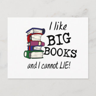 Postal ¡Me gustan los GRANDES LIBROS y no puedo mentir!