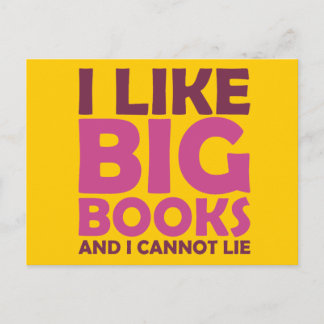 Postal Me gustan los libros grandes y no puedo mentir