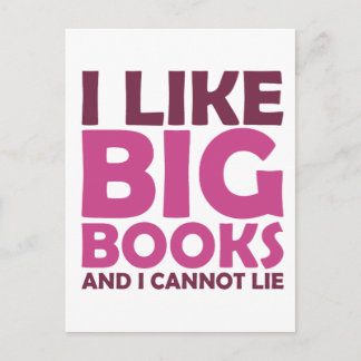 Postal Me gustan los libros grandes y no puedo mentir