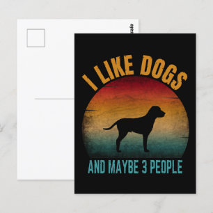 Postal me gustan los perros y quizás 3 personas