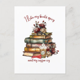 Postal Me gustan mis libros picantes y mi café helado