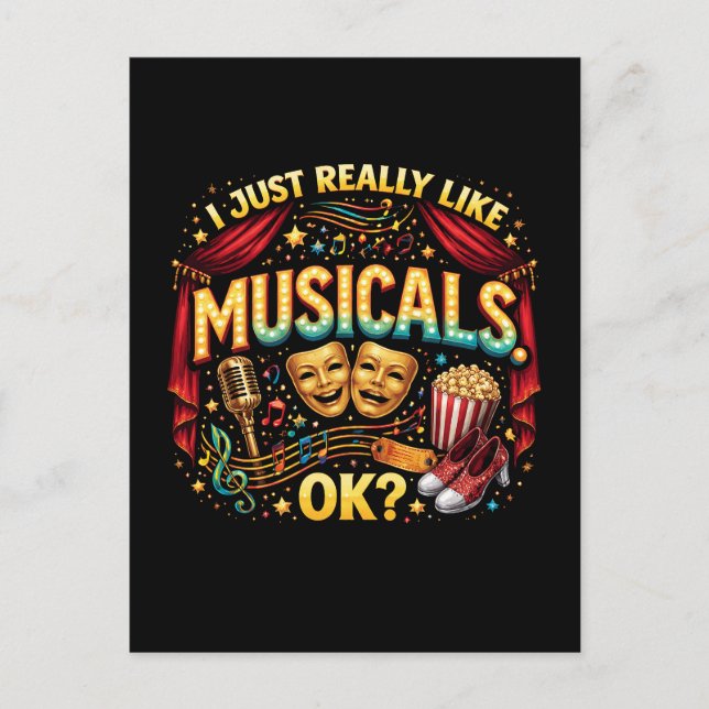 Postal Me Gustan Mucho Los Musicales, ¿Vale? (Anverso)