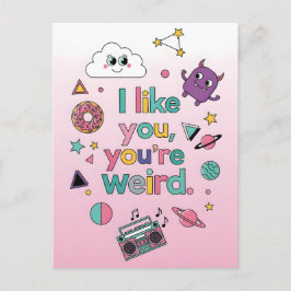Postal Me Gustas Eres Raro Divertido Retro 90s Kawaii 