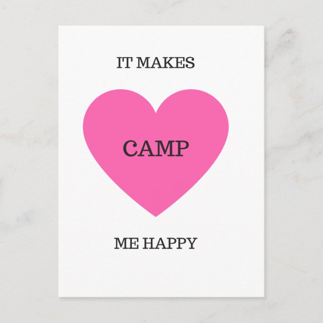 Postal Me hace feliz- Campamento (Anverso)