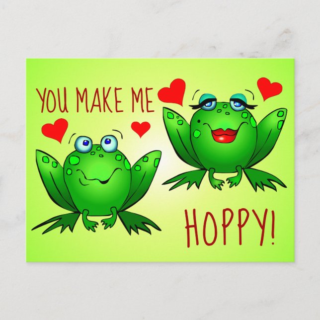 Postal Me Haces Saltar Ranas Enamoradas Divertidas Románt (Anverso)