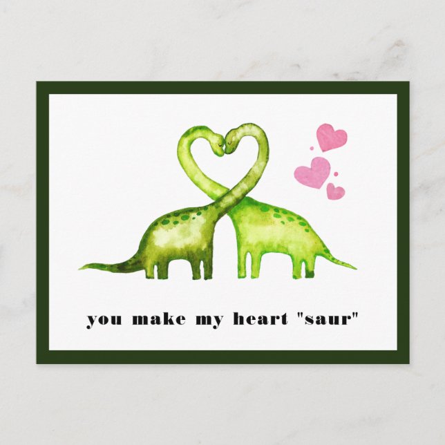 Postal Me haces "Saur" del corazón | Dinosaurio cutáneo (Anverso)
