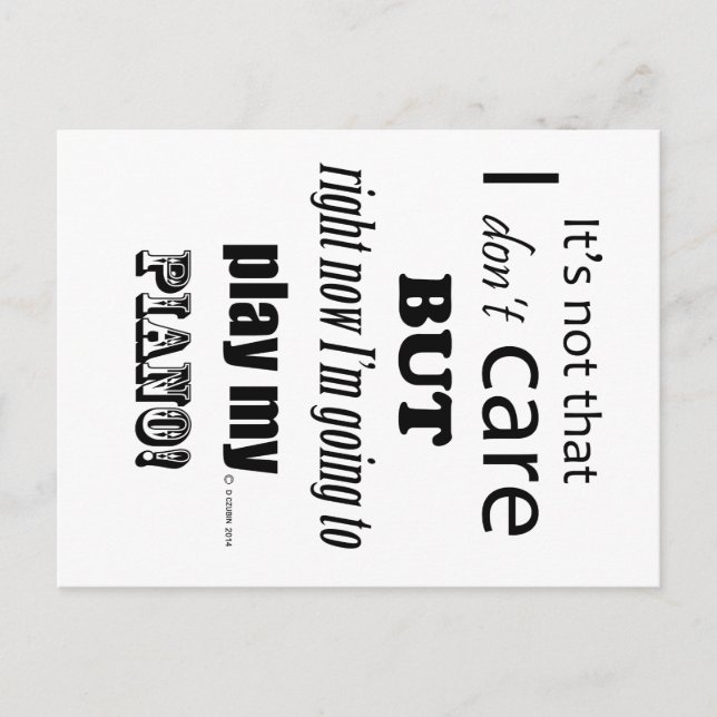 Postal Me importa el piano (Anverso)