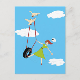 Postal Me levanto con un poco de ayuda de mis amigos