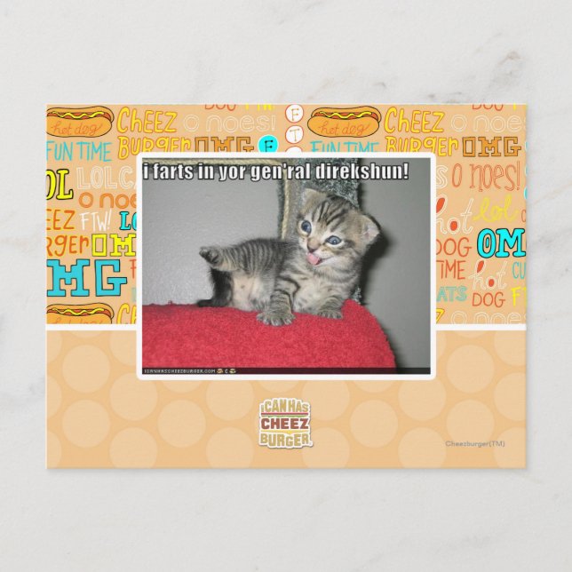 Postal Me pedo en tu gen'ral direkshun (Anverso)
