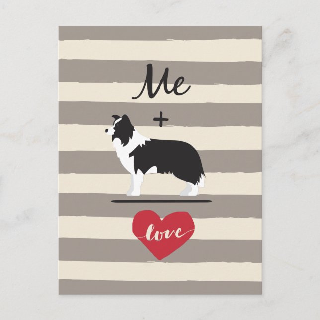 Postal Me plus Border Collie igual Love Cucard (Anverso)