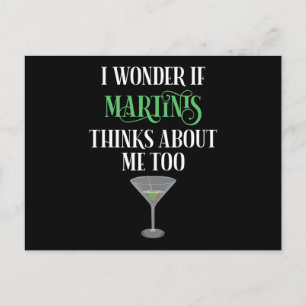 Postal Me pregunto si Martinis piensa en mí también