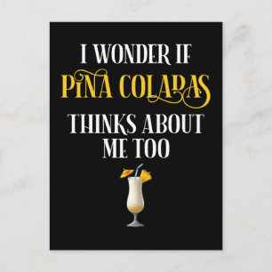 Postal Me pregunto si Piña Coladas piensa en mí también