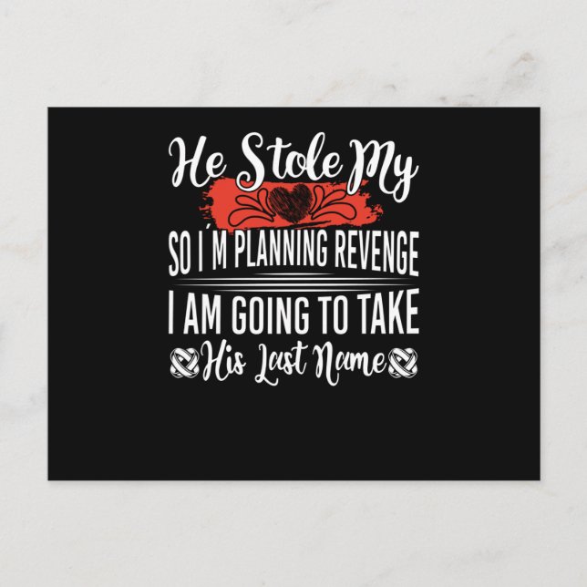 Postal Me Robó El Corazón Así Que Planeo Vengar (Anverso)