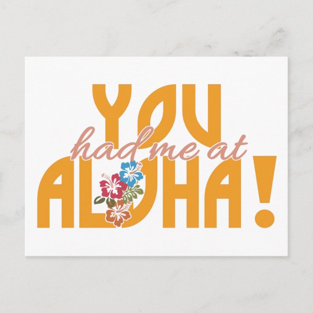 Postal ¡Me tenías en Aloha! (Anverso)