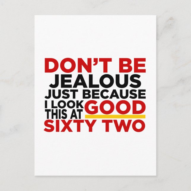 Postal Me veo bien a los 62 Diseños de cumpleaños (Anverso)