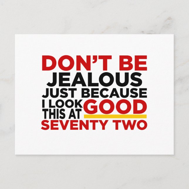 Postal Me veo bien a los 72 diseños de cumpleaños (Anverso)