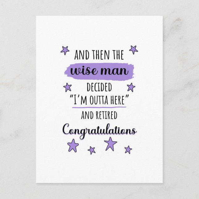 Postal "Me voy de aquí" Divertida jubilación (Anverso)
