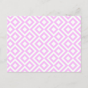 Postal Meander rosa y blanco