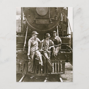 Postal Mecánica Locomotora para Mujeres 1918 WWI