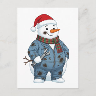 Postal Mecánico de muñeco de nieve Navidad 2026 Festa Azu