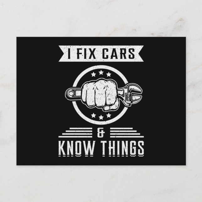 Postal Mechanic Car Mechanic Car Engine Funny Gift Idea (Anverso)
