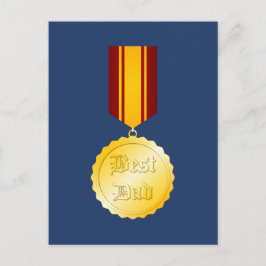 Postal Medalla Broche Mejor Papá Día del Padre
